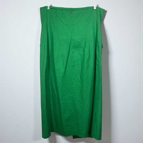 Antropologie Mare Mare Dress Anchor Button Detail Green Womens 1X Linen Blend - Picture 2 of 10